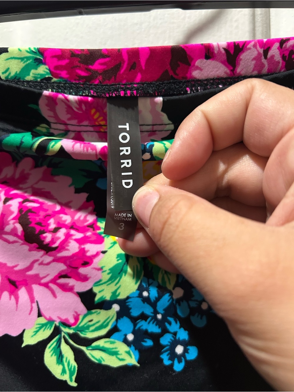 Torrid High Rise Lattice Side Black Floral Bikini Bottoms Size 3X - Picture 8 of 9